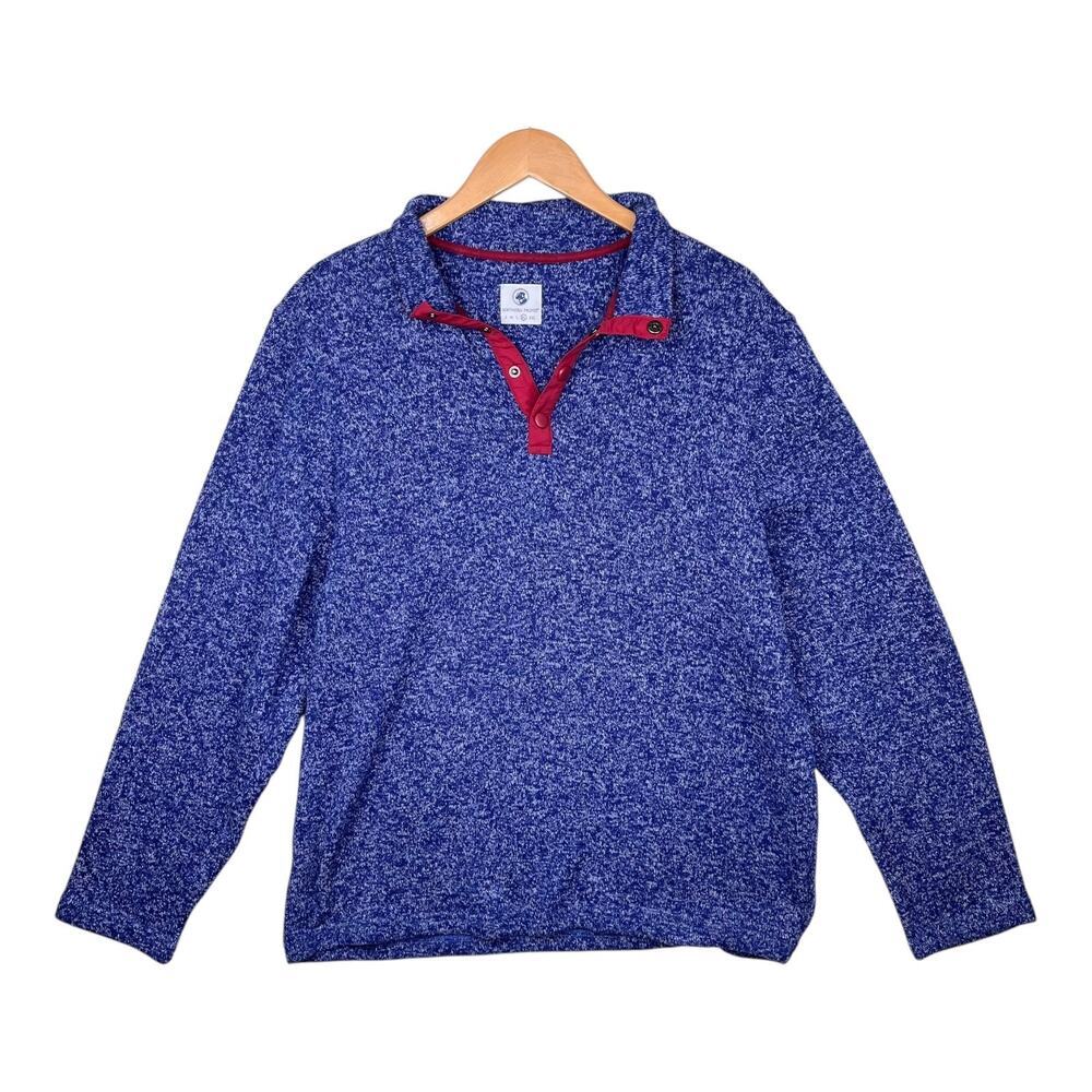 Southern proper fleece snap button pullover jacket men’s size XL red navy blue